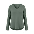 thumbnail image 4 of MESSUEN Lightweight Sweaters for Women Baggy Sweater V Neck Sweaters for Women Womens Winter Sweater Womens Fall Sweaters Womens Sweater Long Sleeve Shirt Green L, 4 of 4