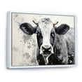 thumbnail image 2 of Designart "Minimalist Black And White Cow" Animals Cow Floater Framed Canvas Prints, 2 of 5