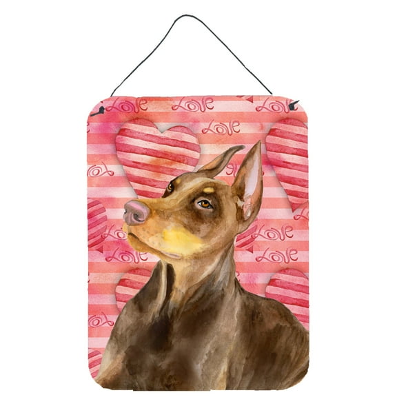 Doberman Pinscher Love Wall or Door Hanging Prints Red