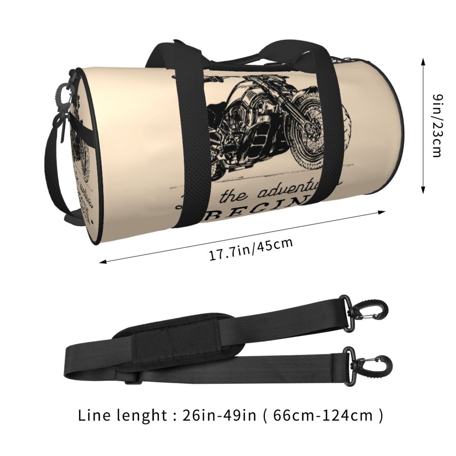 Vsdgher Let The Adventure Begin 45L Foldable Duffel Bag, Sports Gym Bag,Overnight Bag, Portable Weekender Bag for Airplanes