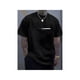 thumbnail image 1 of Camiseta informal de cuello redondo para hombre con estampado de letras único. Suave, lavable a máquina. Perfecta para verano, estilo informal, versión convencional., 1 of 7