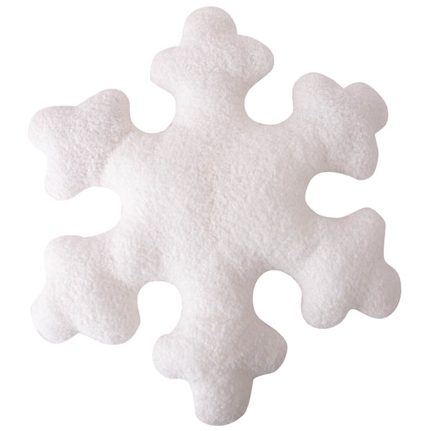 Cojines navideños con forma de copo de nieve, cojines decorativos con forma de copo de nieve, cojines blancos de colores, cojines de peluche bonitos para sofá cama de invierno