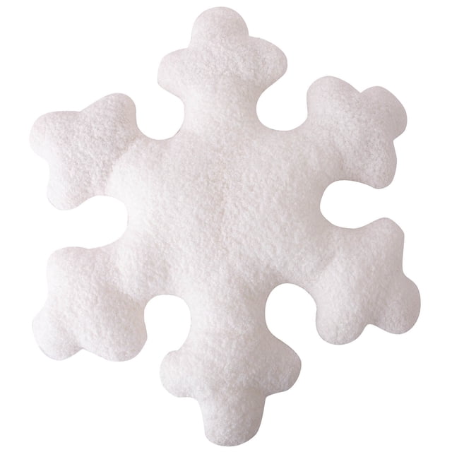 Cojines navideños con forma de copo de nieve, cojines decorativos con forma de copo de nieve, cojines blancos de colores, cojines de peluche bonitos para sofá cama de invierno