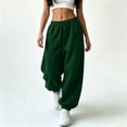 thumbnail image 3 of Luvrsol Womens Sweatpants Oversized Drawstring Jogger Sweatpants High Waist Loose Solid Casual Jogger Pants, Army Green M, 3 of 7