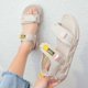 thumbnail image 2 of hook sandal strappy summer shoes Sandal One Band Ankle Strap Flat Soft Comfortable Summer Shoes Hook Open Toe for Young LadyBeige 37/38 ANGGREK Otros, 2 of 8