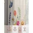 thumbnail image 6 of Wildflowers Sheer Curtains 63 Inch Length 2 Panels Set Window Treatments, Spring Vintage Tulip Butterfly Floral Leaf Rod Pocket Semi Curtains for Living Room/Bedroom/Kitchen Décor, 104"W x 63"L, 6 of 7