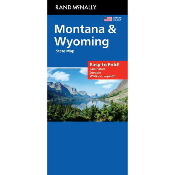 Rand McNally Easy to Fold: Montana, Wyoming Laminated Map, (Paperback)