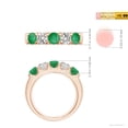 thumbnail image 4 of ANGARA Natural Shared Prong Emerald and Diamond Half Eternity Ring in 14K Rose Gold for Women (Size-4.2mm) | May Birthstone, Birthday, Anniversary, Jewelry Gift for Women | Natural Emerald Ring, 4 of 8