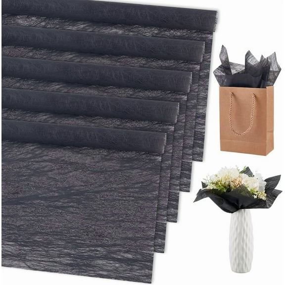 76Pcs Cotton Wrapping Flowers Paper Black Korean Non-Woven Floral Bouquets Bags Sleeves Withdrawable Waterproof Gift Wrap Paper for Florist Packaging Wedding Valentine's Day diy