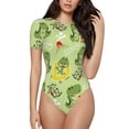 thumbnail image 2 of Goofa Cute Dinosaurs Cartoon Printed Women Rash Guard Short Sleeve,Tummy control Swimsuit Surfing Swimsuit Bathing Suit One Piece Swimsuit UPF 50-Medium, 2 of 9