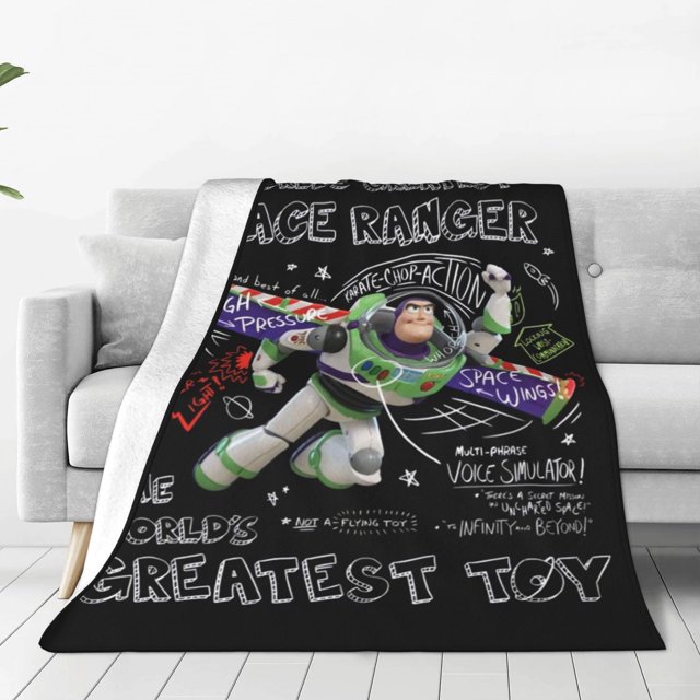 Manta de viaje de felpa suave de Buzz Lightyear para dormitorio, sala de estar, sofá, oficina, regalo para todas las estaciones para mujeres, hombres, niñas y niños