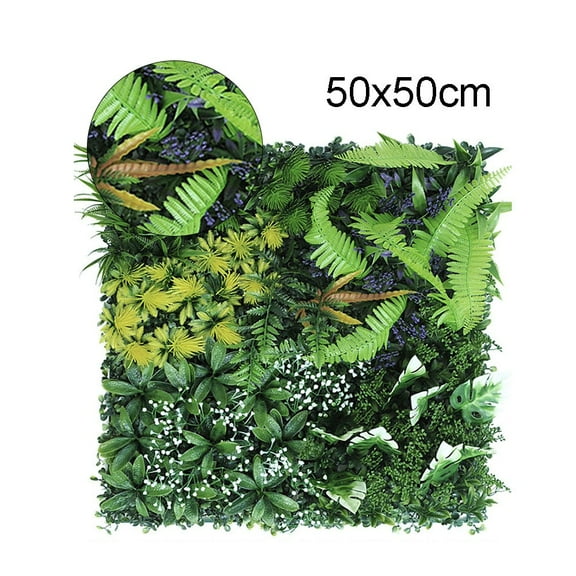 Artificial Plant Wall Reusable Grass Backdrop Wall Panel Plastic Garden Grass Flower Wall Fake Green Plant Hanging Fencing Decor