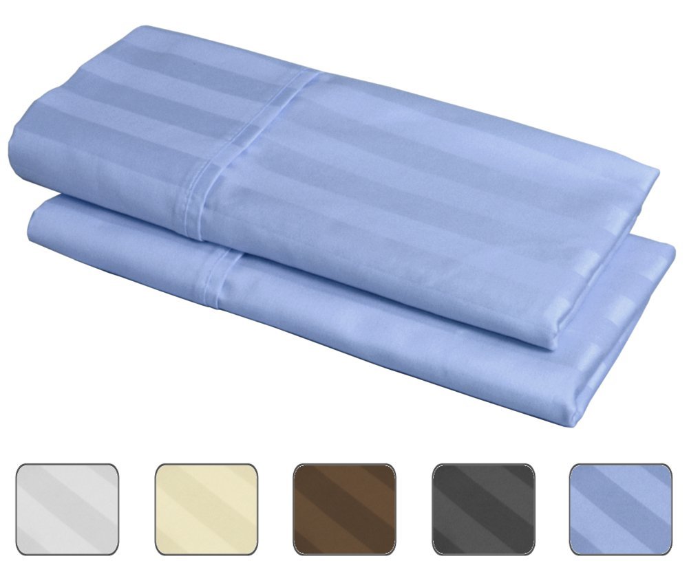 100 Egyptian Cotton, 540 Thread Count 2 Pack Striped Standard Size