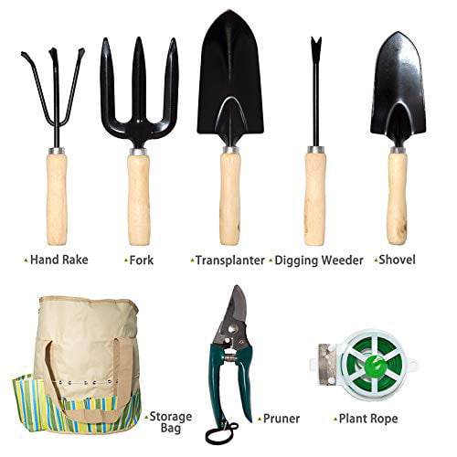 Heavy Duty Gardening Tool Kit with Storage lyndeluxe Garden Tools Set 10 Pcs 