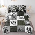 thumbnail image 1 of YST Camper Bed In A Bag For Bunks,Happy Camping Twin Comforter Set 7 Piece For Travel Trailers Rustic Farmhouse Buffalo Plaid Bedding Sets Rv Decor For Inside,Adventure Camper Bed Set, 1 of 5