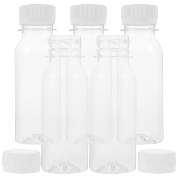 PAMINGONO 5pcs Transparent Plastic Small Storage Bottles with Lids Leak Proof