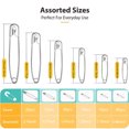 thumbnail image 2 of Safety Pins Assorted, 250 PCS Nickel Plated Steel Large Safety Pins Heavy Duty, 6 Different Sizes Safety Pin, Safety Pins Bulk, Small Safety Pins, 2 of 7