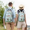 thumbnail image 6 of Balery Chinoiserie Floral Palm Tree Vintage Canvas Backpack for Men and Women - Large Capacity, Durable Travel Laptop Bag for School, Work, Hiking, and Outdoor Activities, 6 of 7