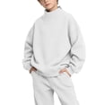 thumbnail image 3 of Jalioing Mock Neck Sweatshirt for Kids Casual Fashion Solid Color Long Sleeve Pullover Fall Winter Tops for Boys Girls, 3 of 9