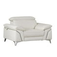 thumbnail image 3 of Titan Furnishings Modern Genuine Italian Leather Upholstered Sofa Set in White, 3 of 30
