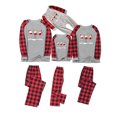 thumbnail image 4 of Odeerbi Christmas Pajamas for Family Plaid Holiday Long Sleeve Family Christmas Pajamas Matching Sets Dad Fashion Plaid Print Blouse Tops Pants Sleepwear Xmas Family Matching PJs Set Gray, 4 of 4