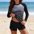 thumbnail image 2 of Women Two Piece Rash Guard Long Sleeve Swimsuits UV UPF 50+ Swim Shirt Bathing Suit with Boyshort Bottom Built in Bra Quick Dry Breathable Swimwear 2026 Summer Beach Vacation Outfits, 2 of 7