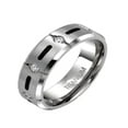 thumbnail image 5 of His Hers 3 Piece 925 Sterling Silver and Titanium CZ Wedding Ring Set, 5 of 5