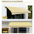 thumbnail image 6 of Homiyad 12' x 10' Manual Retractable Awning Outdoor Sunshade Shelter for Patio, Balcony, Yard, with Adjustable & Versatile Design, Yellow and Grey, 6 of 8