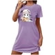 thumbnail image 1 of Camisón corto de talla grande para mujer, camisón de manga corta con estampado de pecho a la moda, camisón para mujer, 1 of 3
