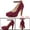 Burgundy, variant on BLISSFUL STEP Women Round Toe Stiletto Heel Ankle Strap Pumps Red 8