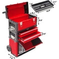 thumbnail image 3 of Big Red Rolling Tool Chest with Wheels Stackable Tool Storage Cabinet with 3 Drawers for Garage Workshop, 3 of 5