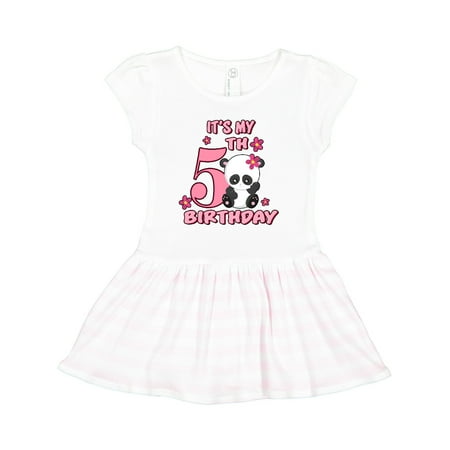 

Inktastic It s My Fifth Birthday with Panda Bear Gift Toddler Girl Dress