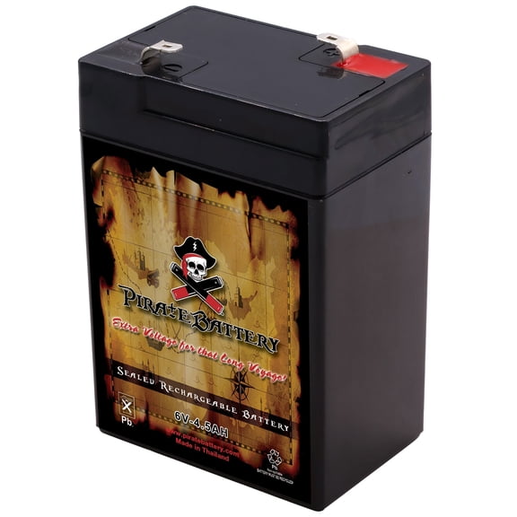 Pirate Battery 6V (6 Volt) (6 Volt) (6 Volts) 4.5Ah Sealed Lead Acid (SLA) - T1 Connector
