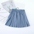 thumbnail image 3 of ranrann Kids Girls School Uniform Skirts Elastic Waist Pleated Mini A-line Skirts Tennis Casual Short Skirt Light Blue 110/S, 3 of 6