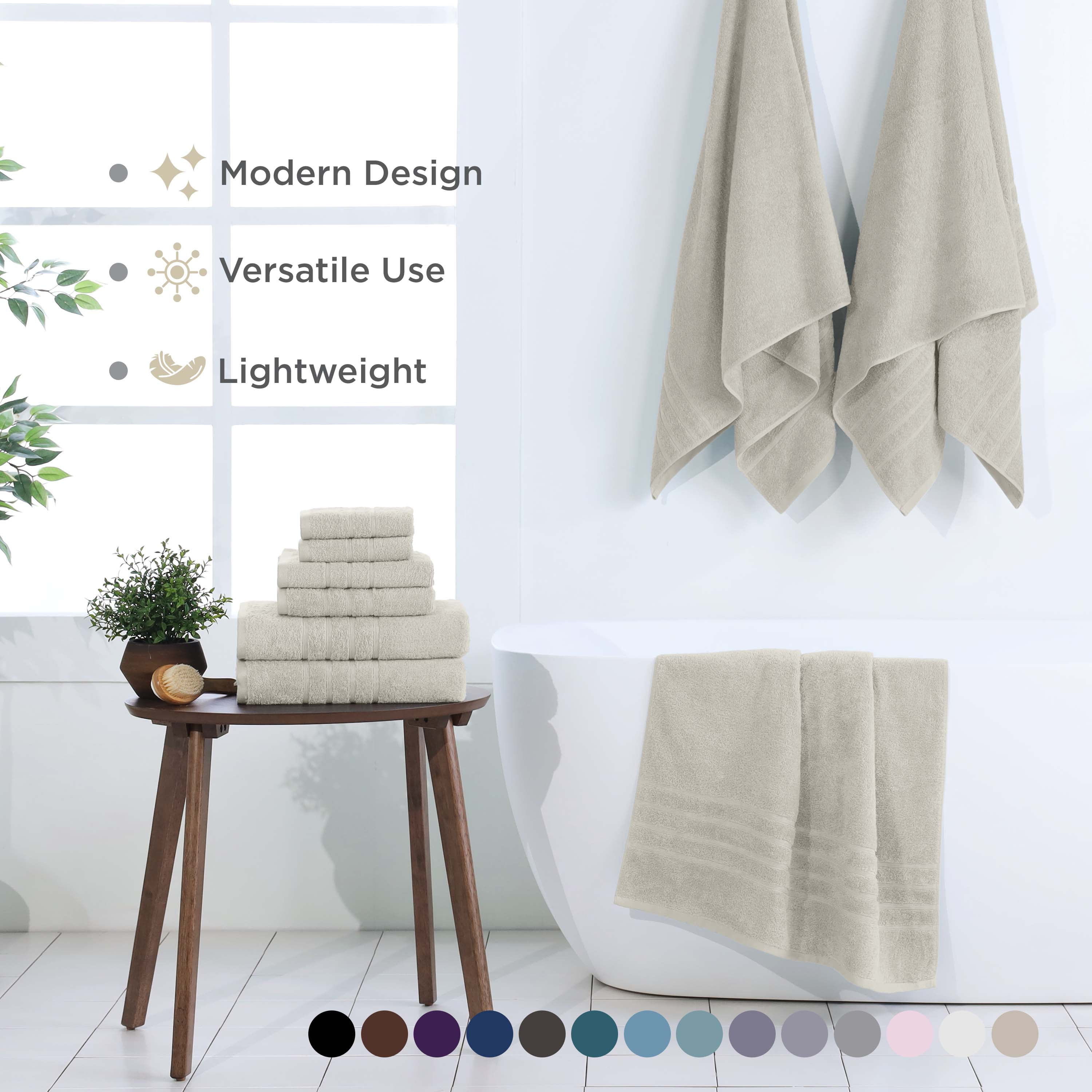 Martex 6-Piece Towel Set | 100% Cotton Soft & Absorbent Bath Towels | New Sand