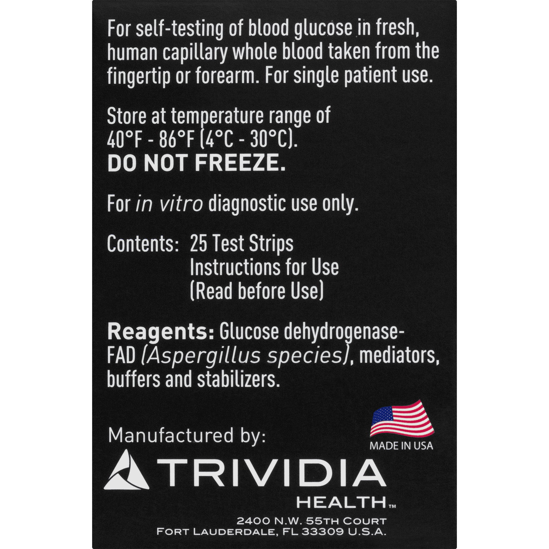 True Metrix Self Monitoring Blood Glucose Test Strips - 25 ct