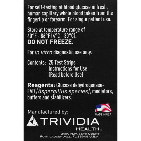 True Metrix Self Monitoring Blood Glucose Test Strips - 25 ct