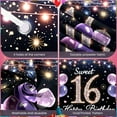 thumbnail image 3 of Purple Theme Sweet 16 Banner Glittery Design  Backdrop Balloon Decor Golden Number 16th Birthday Display for Sweet 16 Party Teen Birthday Girls' Celebration, 3 of 8