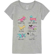 Girls Gray Candy Dinosaur Halloween T-Shirt Dino T-Rex Tee Shirt