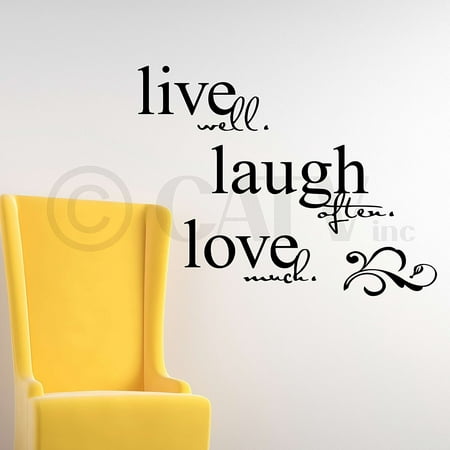 Live well Laugh often Love much Vinyl Lettering Wall Sayings Quote Decal Sticker (20