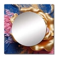 thumbnail image 2 of Designart "Pink Peony Surrounded By Gilded Leaves II" POPPIES Square Mirror For Wall Decor - Large Gold Square Mirror Printed Wall Decor - Traditional Square Living Room Mirror, 2 of 5