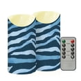 thumbnail image 2 of Dark Blue Zebra Pattern Flameless Candles 2 PCS with Remote Realistic Moving Flame LED Tapered Pillar Set for Home Decor, 2 of 7