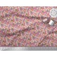 thumbnail image 3 of Soimoi Poly Georgette Fabric Leaves & Fox Face Cartoon Printed Fabric 1 Yard 42 Inch Wide, 3 of 3