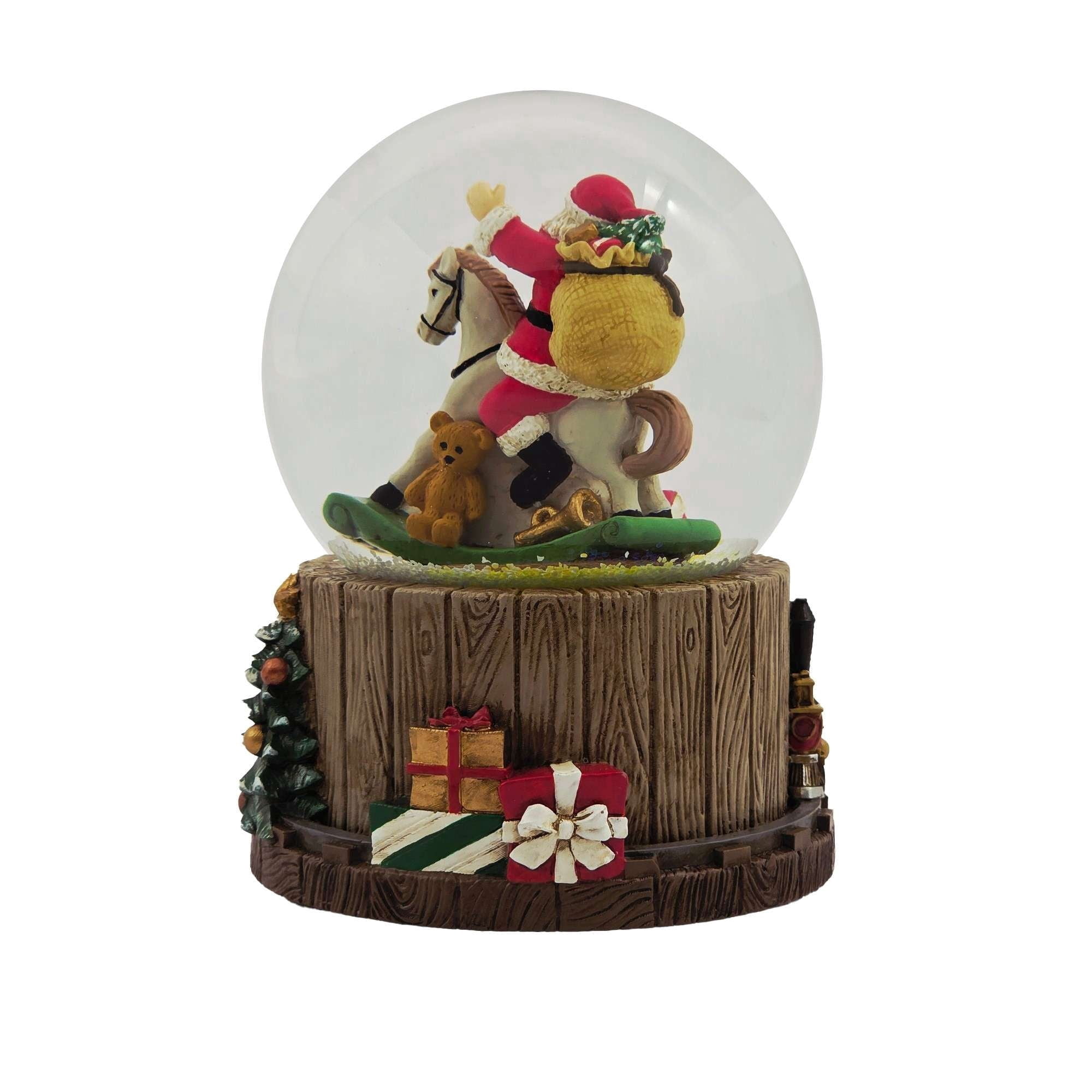 Santa on Rocking Horse Musical Christmas Snow Globe, Multicolor, 5.7", by Holiday Time