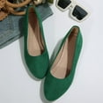 thumbnail image 6 of Viluyesy Womens Wedge Flats, Pointed Toe Shallow Slip On Suede Leather Casual Fashion Work Shoes Green US6, 6 of 9