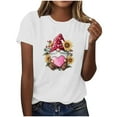 thumbnail image 6 of AuroraX Short Sleeve T-Shirts for Women,Crew Neck White Loose Fit Gnome Graphics Women's Tops Holiday Valentines T Shirts Gift for Women, 6 of 8