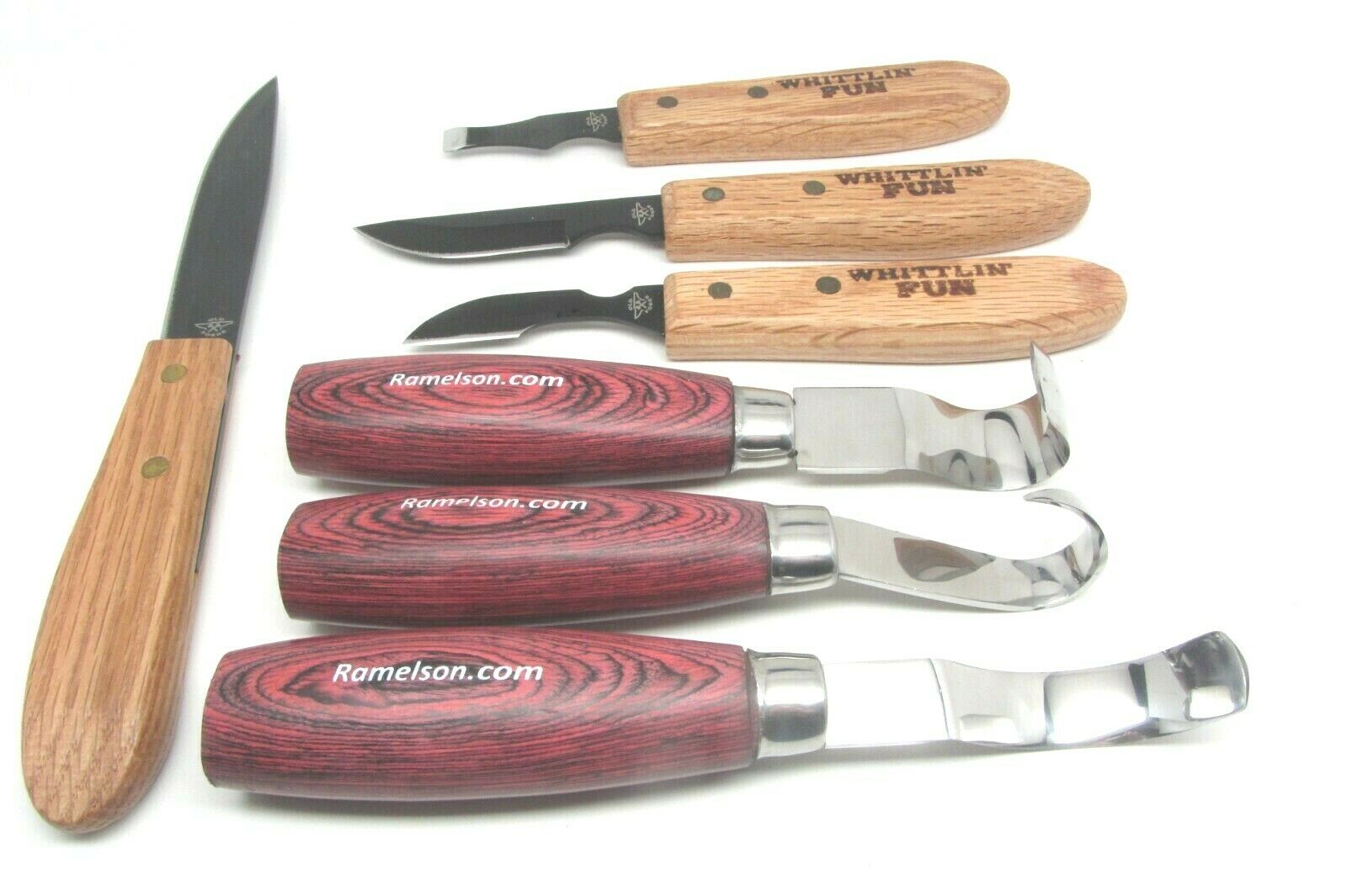 Old Bushcrafter Knife, 3 Pc. Wood Carving Scorp Inshave Bowl