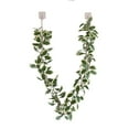 thumbnail image 4 of Artificial Green Leaves Garland 5.58FT Fake Green Leaves Ivy Garland Faux Hanging Plants Simulation Leaves And Red Vines for Home Wall Outdoor Indoor Garden Table Weddin Christmas Party Decor, 4 of 6