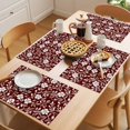 thumbnail image 5 of Red Flower Placemats Set of 1, Country Retro Pastoral Floral Leaf Pattern Non-Slip Place Mats Washable Table Mats for Kitchen Dining Table Decorations Indoor/Outdoor, 5 of 9