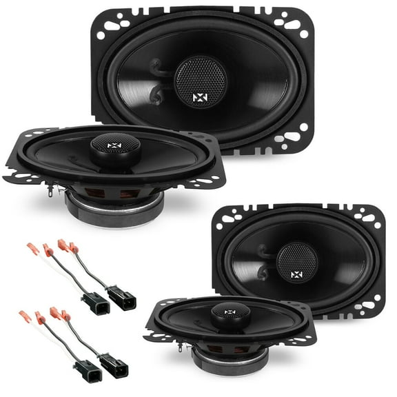 NVX Front & Rear 4" x 6" Coaxial Car Speaker Upgrade Pack for 1988-1994 Chevrolet Vehicles 300W Peak